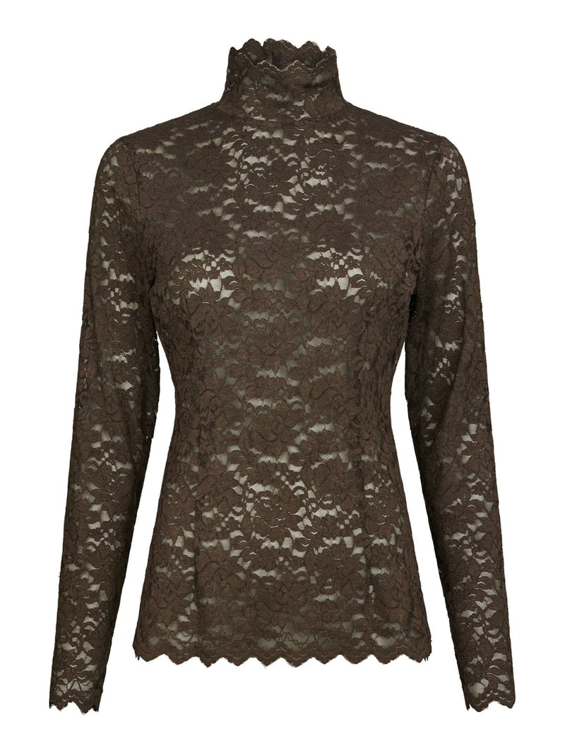 Liza Kanten Top - Bruin