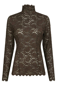 Liza Kanten Top - Bruin