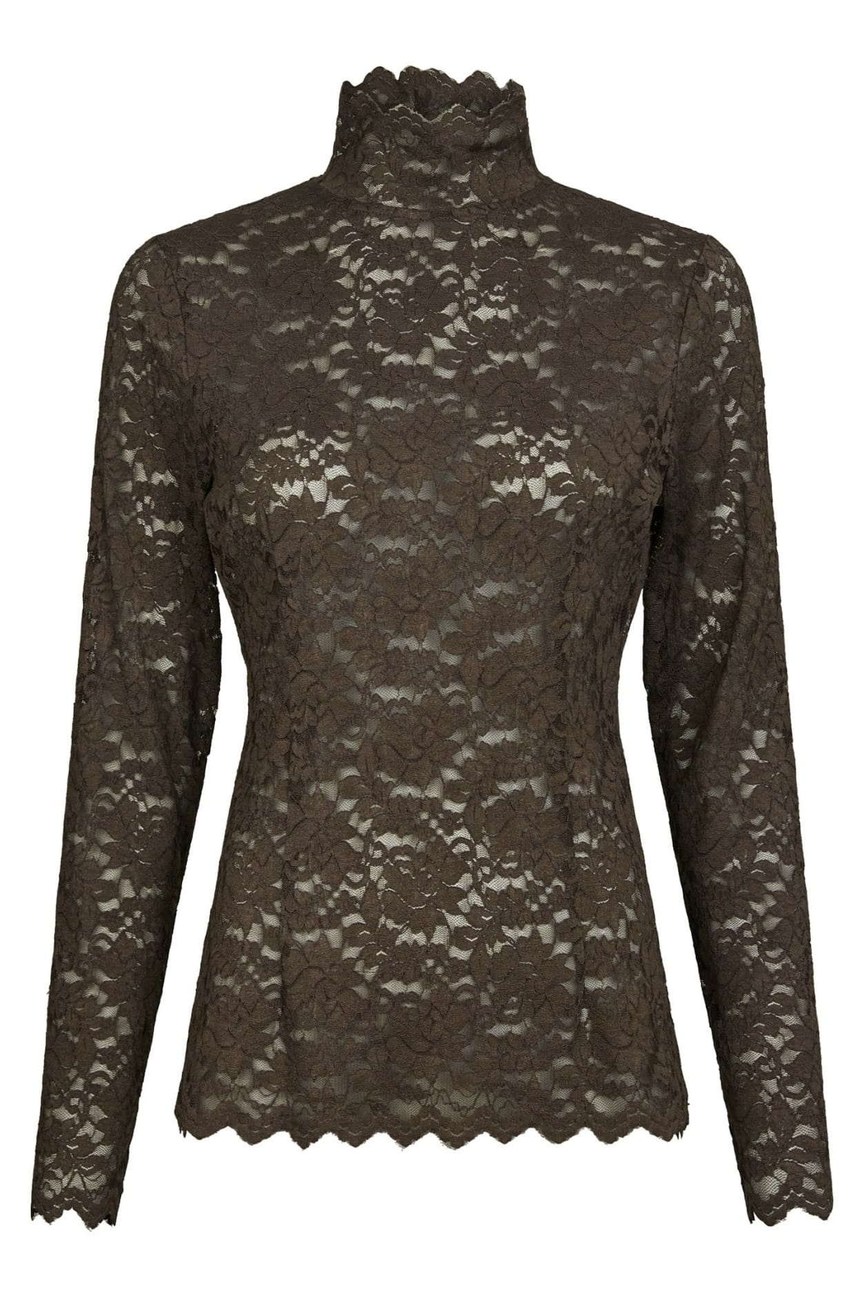 Liza Kanten Top - Bruin