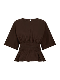 Annegret Poplin Blouse - Bruin
