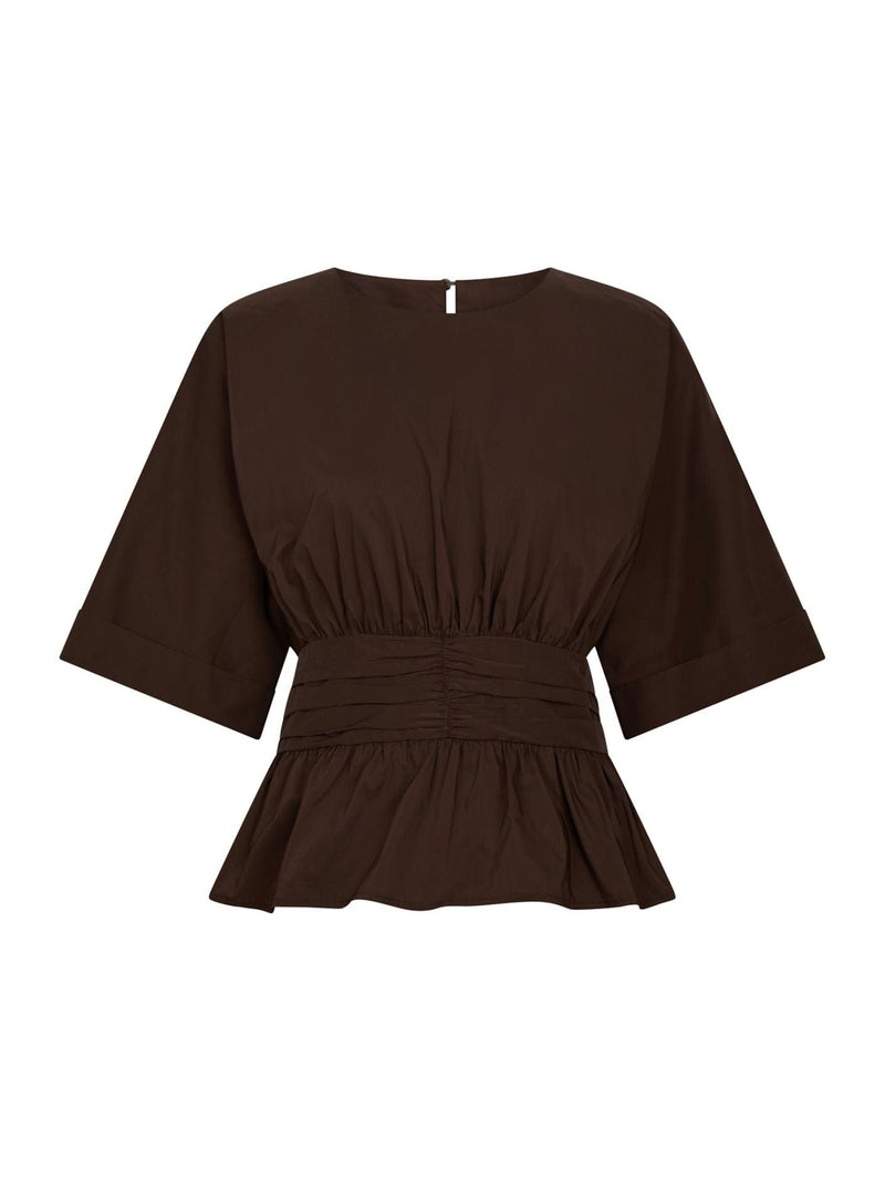 Annegret Poplin Blouse - Bruin