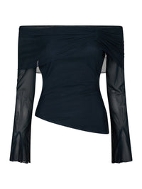 Addie Mesh Blouse - Donker Blauw