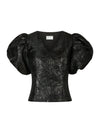 Camia Metallic Blouse - Zwart