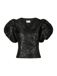 Camia Metallic Blouse - Zwart