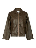 Titan Faux Leather Jas - Donker Bruin