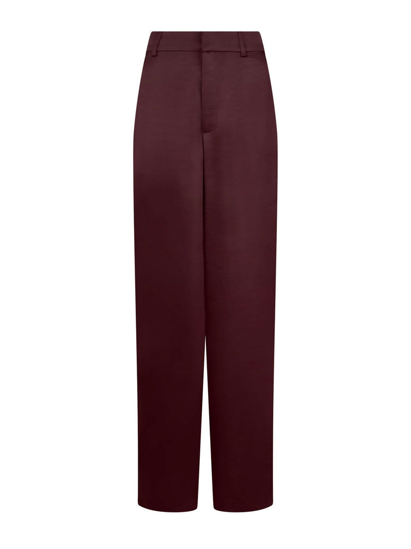 Emmett  Heavy Satijnen Pantalon - Bordeaux