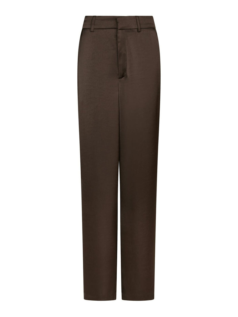 Emmett Heavy Satijnen Pantalon - Donkerbruin