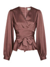Rista Heavy Satijnen Blouse - Dark Rose