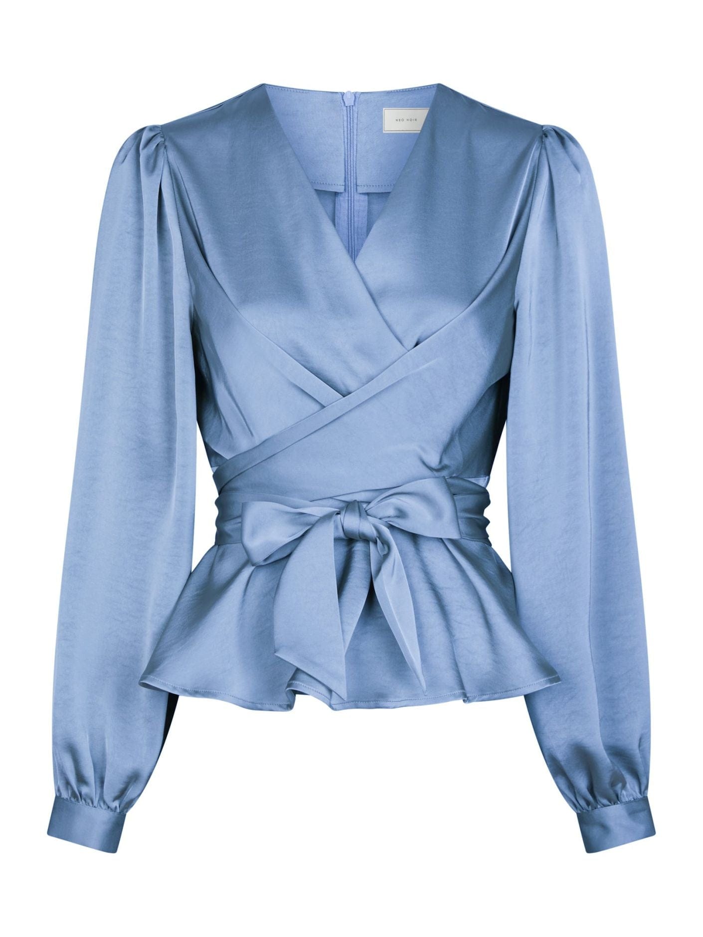 Rista Heavy Satijnen Blouse - Smoke Blue