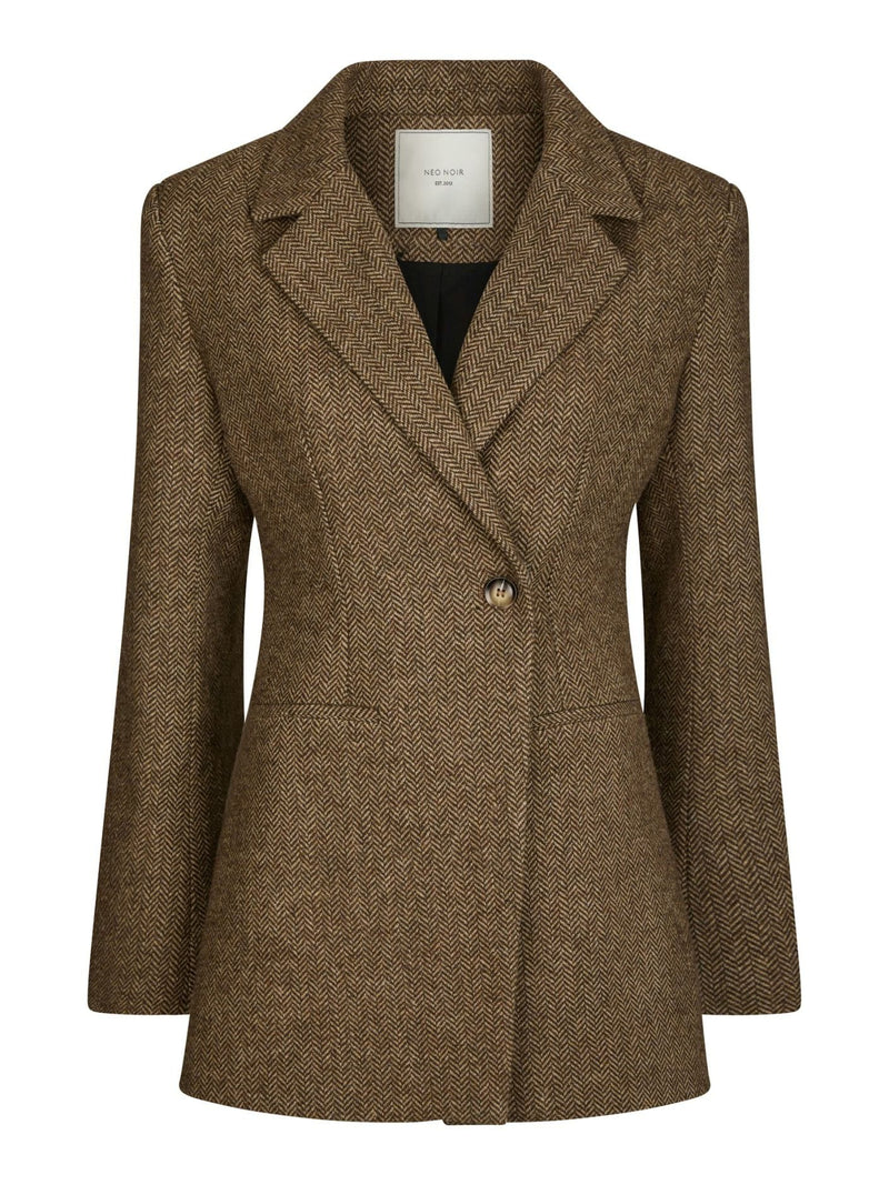 Bowie Herringbone Blazer - Bruin