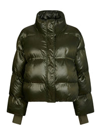 Rhea Shiny Puffer Jas - Groen