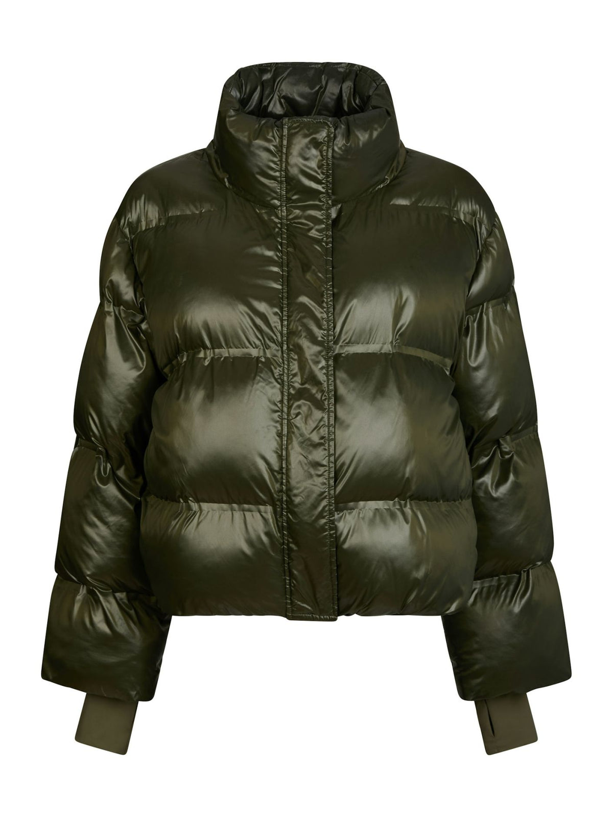 Rhea Shiny Puffer Jas - Groen