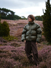 Rhea Shiny Puffer Jas - Groen