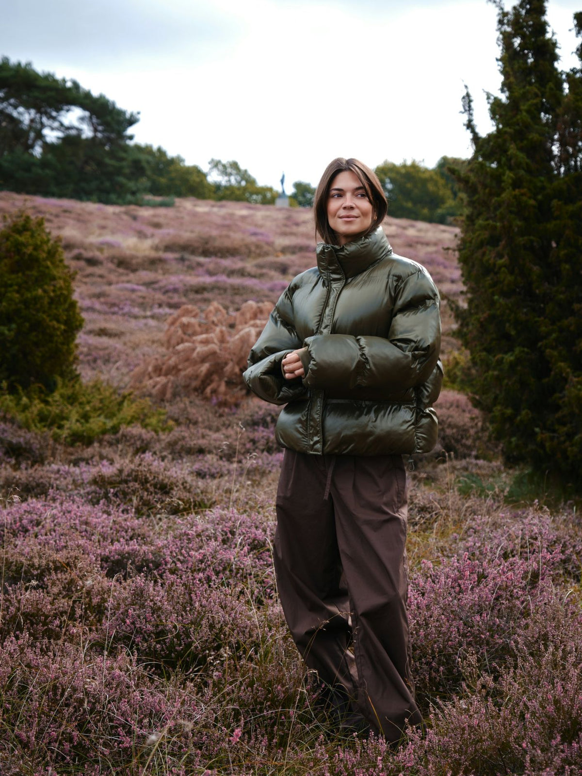 Rhea Shiny Puffer Jas - Groen