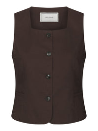 Yula Linnen Waistcoat - Donker Bruin