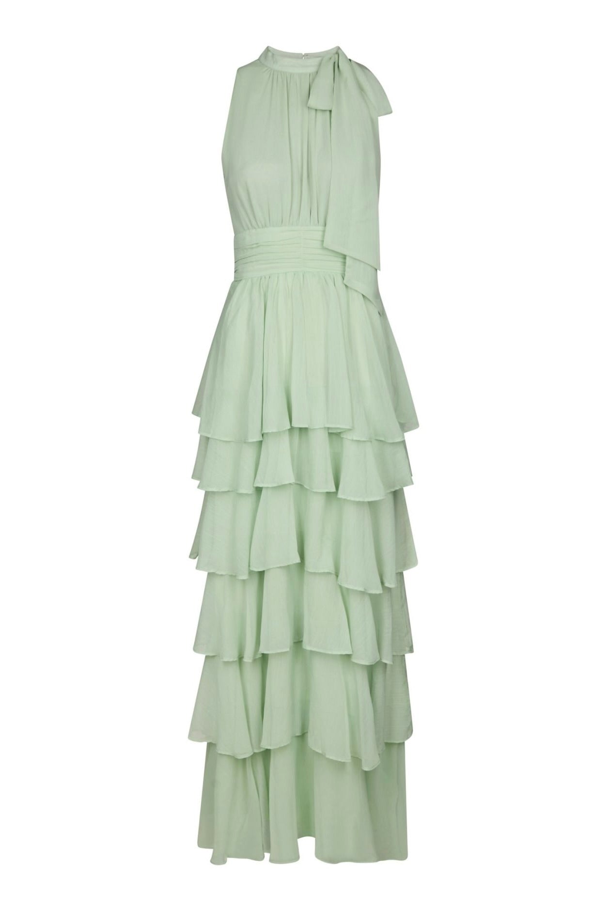 Marli Solid Chiffon Jurk - Groen