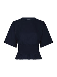 Dray Boxy Smock Tee - Navy