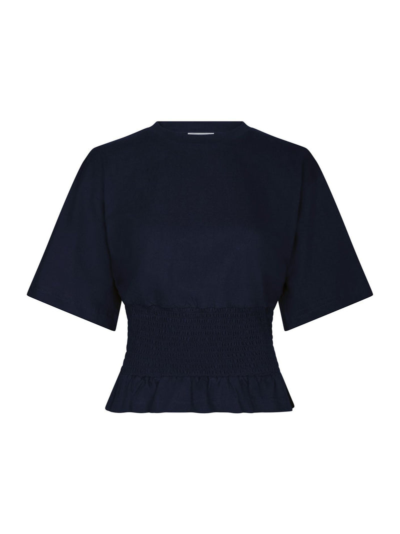 Dray Boxy Smock Tee - Navy