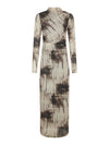 Onessa Faded Mesh Jurk - Bruin
