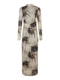 Onessa Faded Mesh Jurk - Bruin