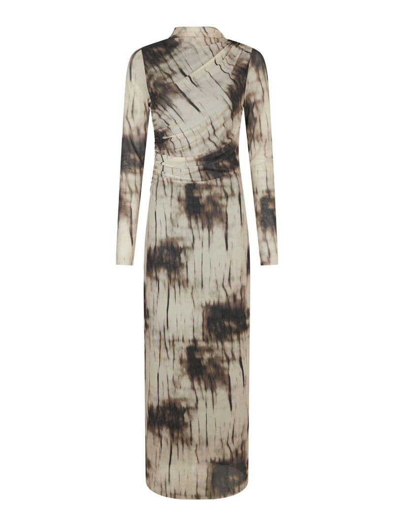 Onessa Faded Mesh Jurk - Bruin