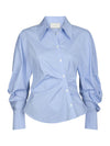 Neoella Flannel Blouse - Licht Blauw