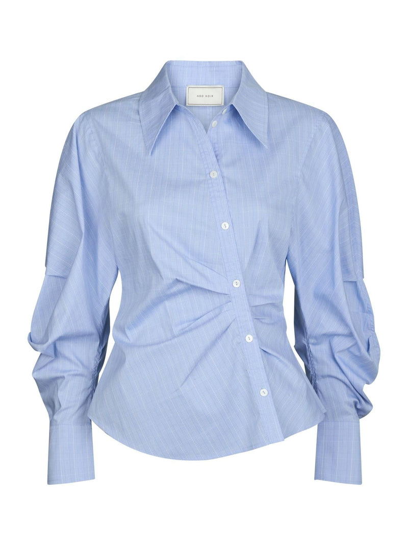 Neoella Flannel Blouse - Licht Blauw