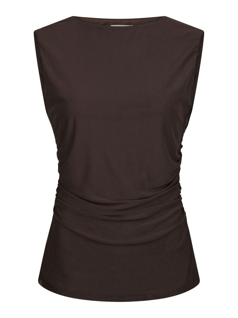 Liblana Mesh Top - Donker Bruin