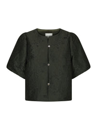 Aisa Brocade Blouse - Donker Groen