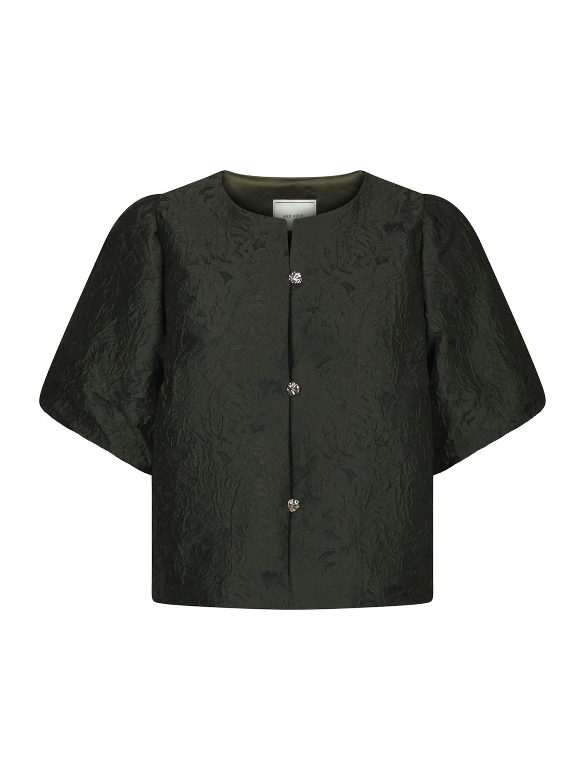 Aisa Brocade Blouse - Donker Groen