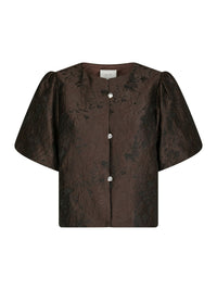 Aisa Brocade Blouse - Donker Bruin