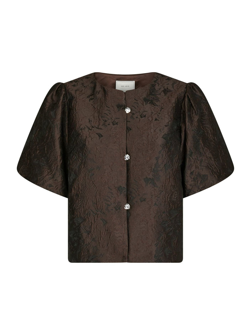 Aisa Brocade Blouse - Donker Bruin