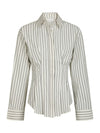 Lytra Stripe Shirt - Creme/Zwart