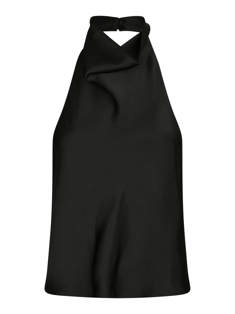Sania Heavy Satijnen Top - Zwart