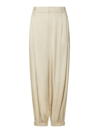 Fayla Drapy Satijnen Pantalon - Beige