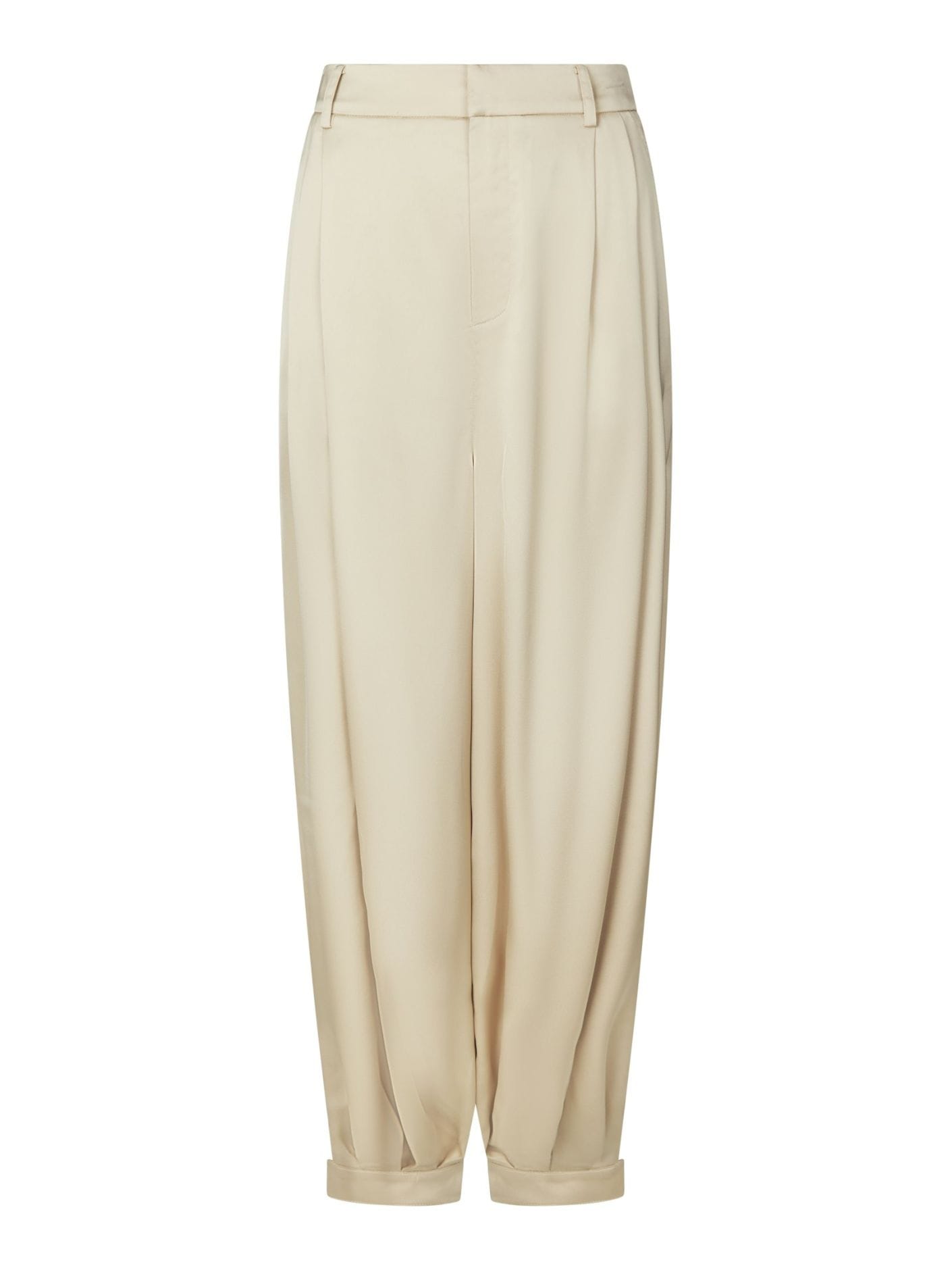 Fayla Drapy Satijnen Pantalon - Beige