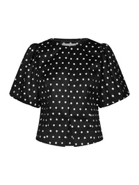 Anela Stippen Blouse - Zwart