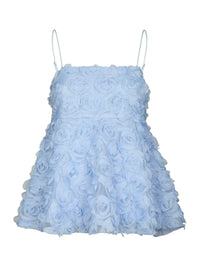 Kenli Flower Top - Licht Blauw