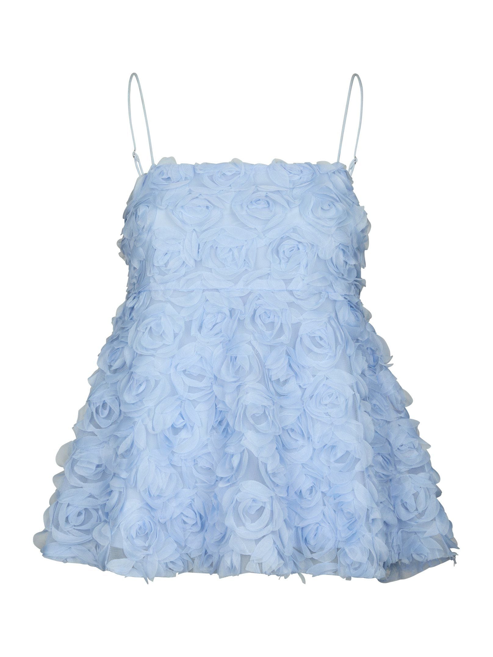Kenli Flower Top - Licht Blauw