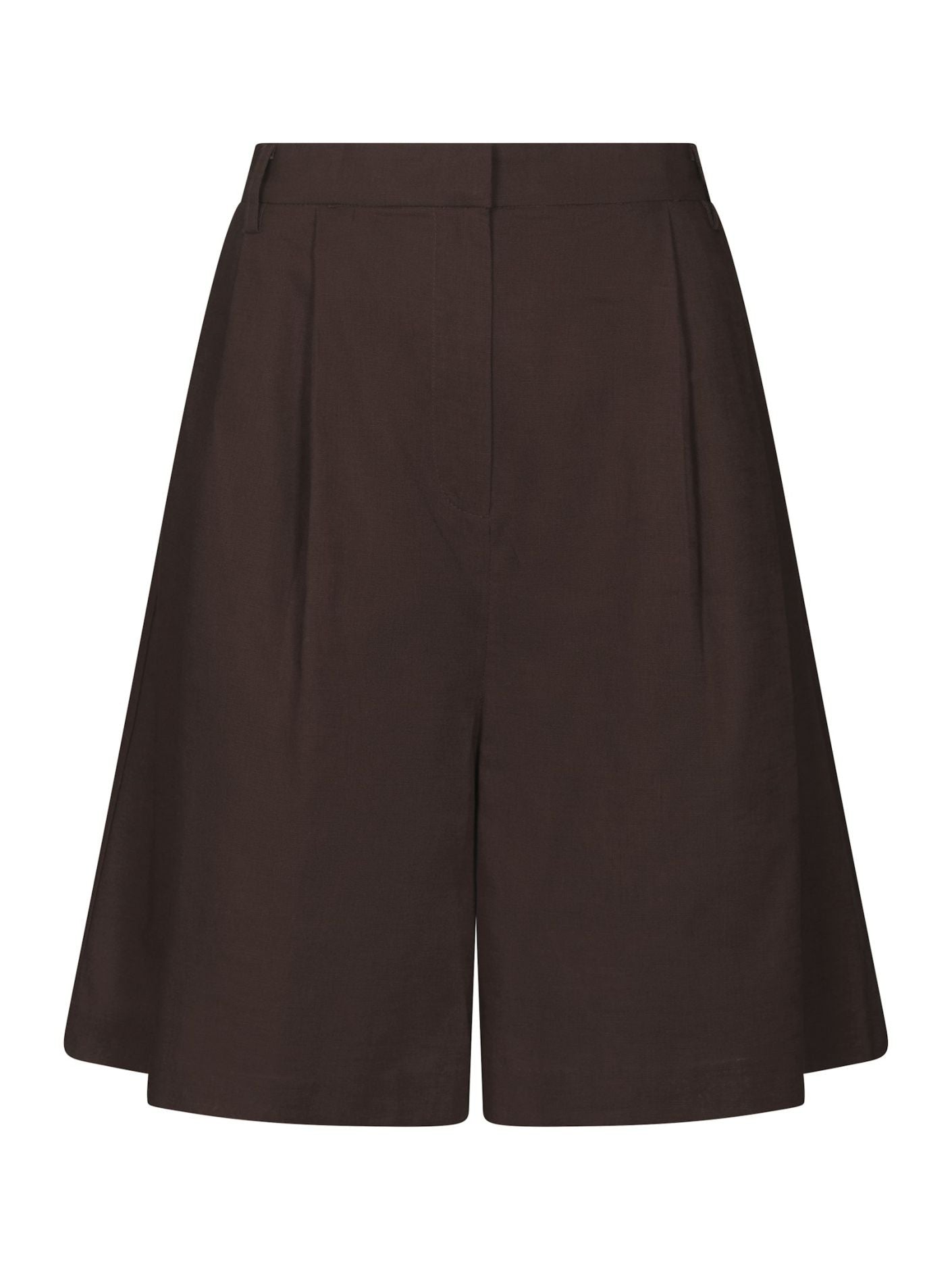 Nika Linnen Shorts - Donkerbruin