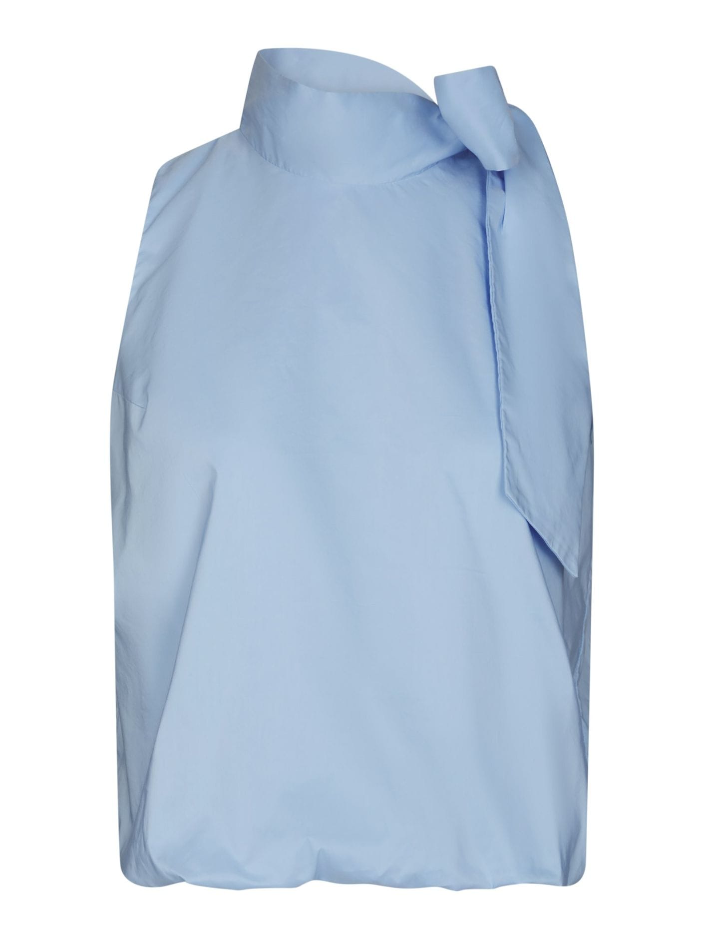 Veda Poplin Top - Licht Blauw