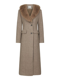Corina Herringbone Jas - Beige