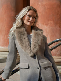 Corina Herringbone Jas - Beige
