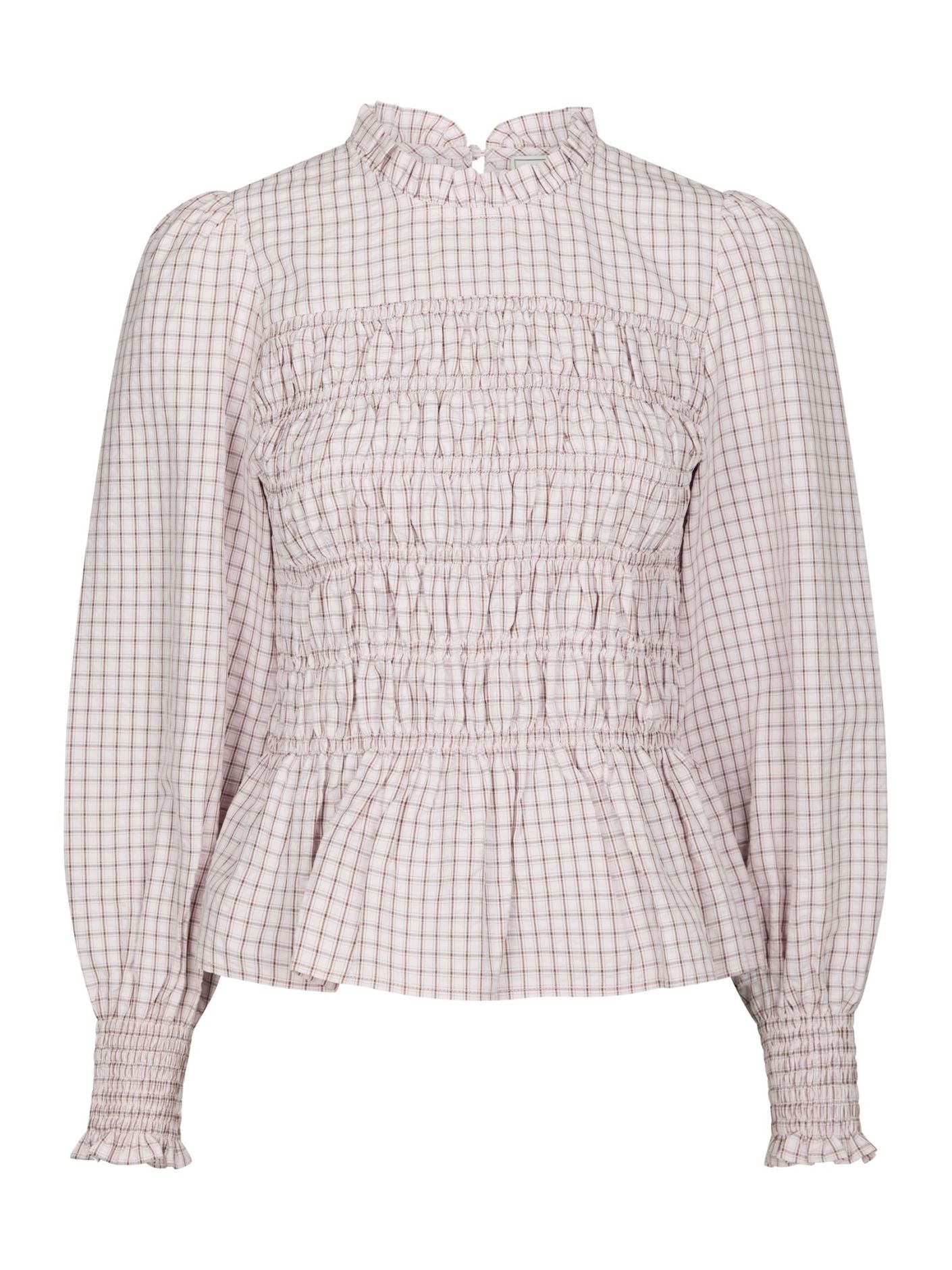 Possa Geruite Blouse - Roze