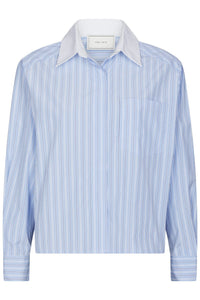 Delfia Gestreepte Blouse - Blauw/Wit