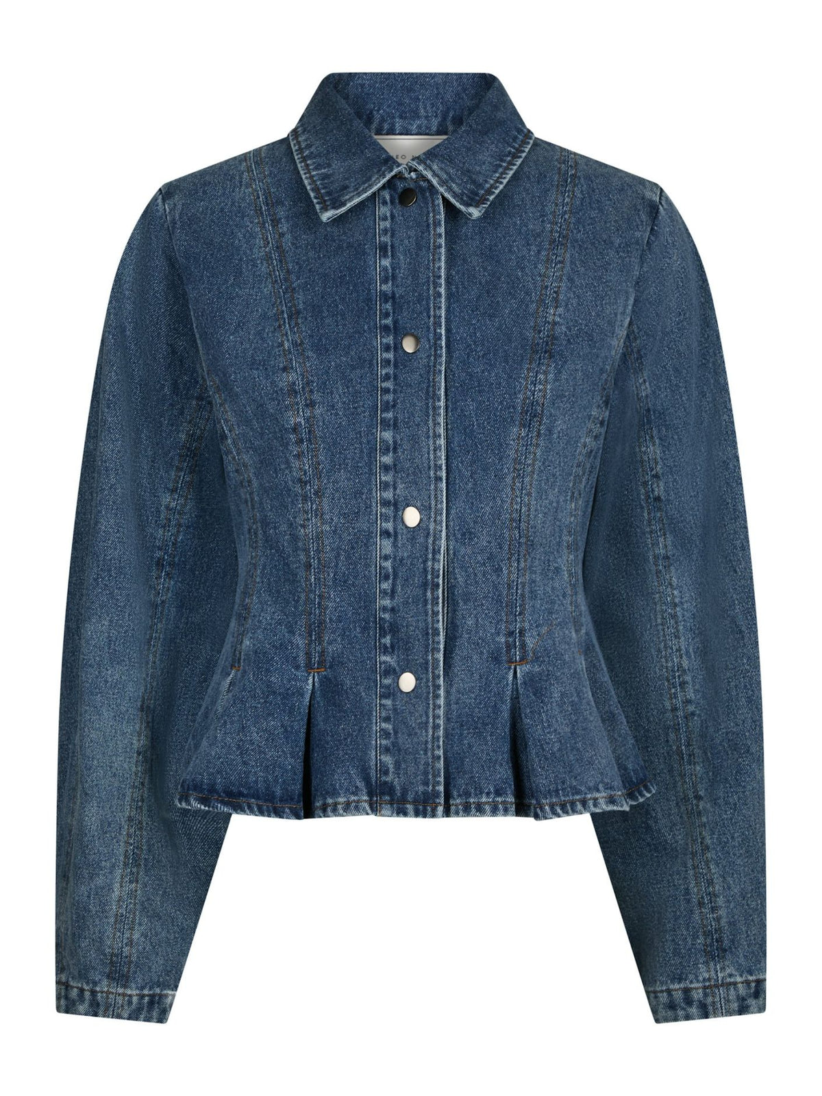 Rivora Denim Peplum Jas - Blauw