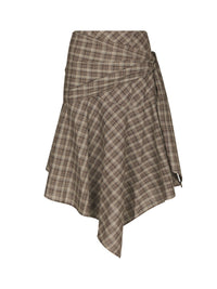 Sabella Geruite Rok - Bruin