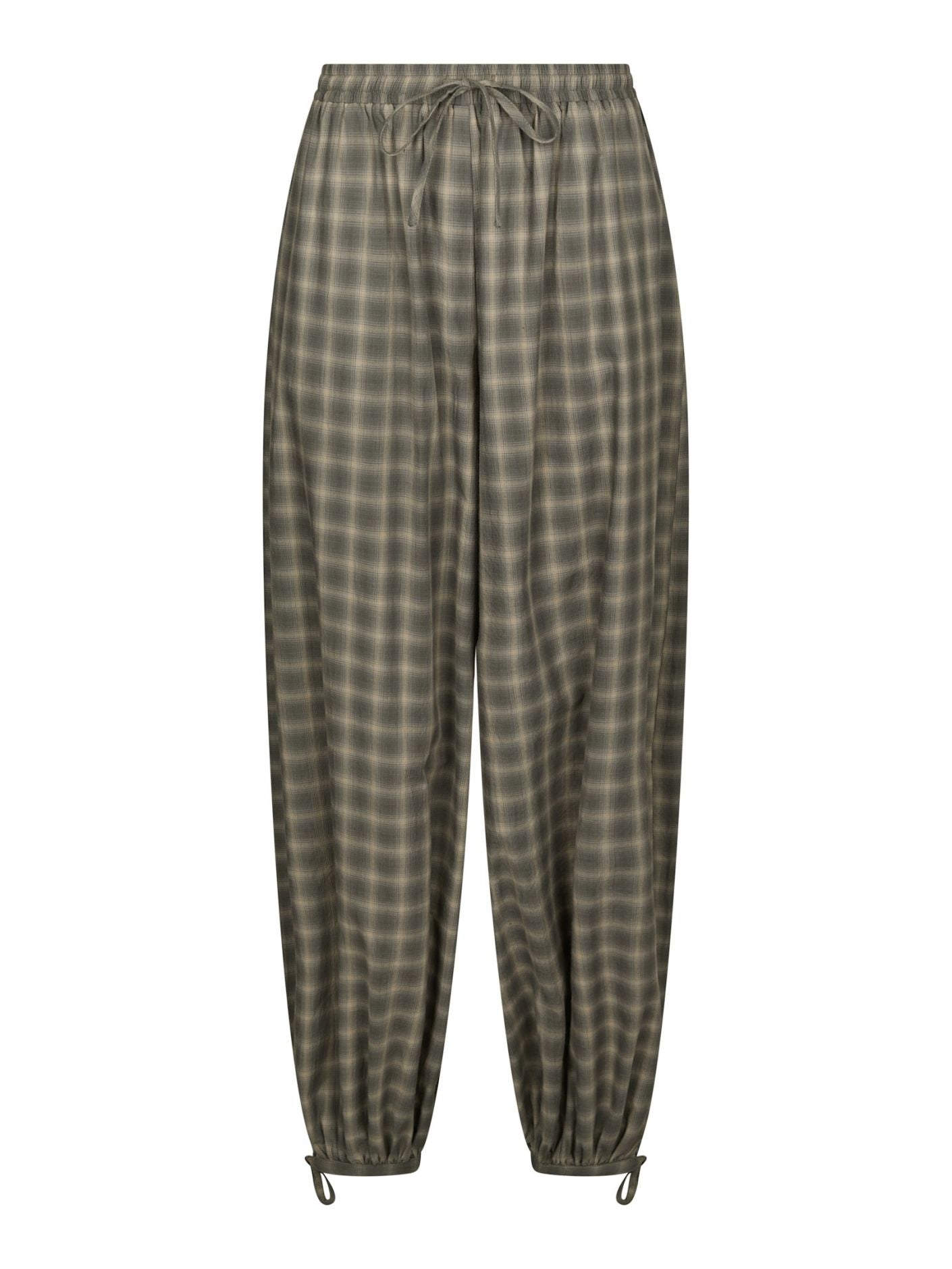 Roxane Balloon Geruite Broek - Groen