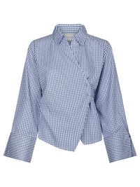 Fenli Geruite Blouse - Blauw
