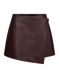 Elayne Faux Leather Skort - Bordeaux